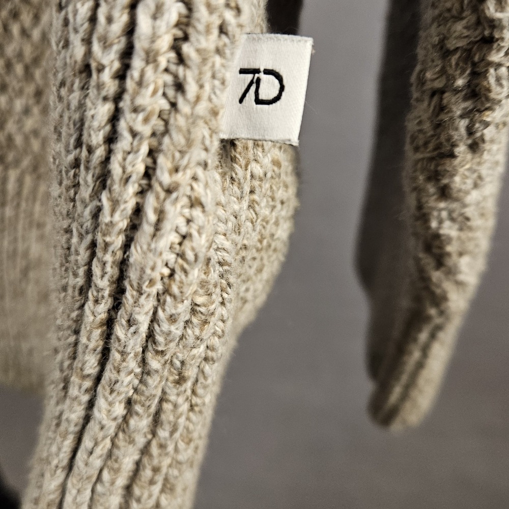 7 DIAMONDS Turnberry Mens XL Beige Cotton Blend Quarter Zip Knit Sweater - Picture 4 of 10
